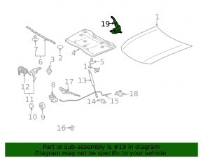 Hood hinge left Lexus GS300 GS350 GS430 GS450h 06-11