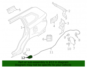 Fuel tank release handle from Mitsubishi Outlander 14-20