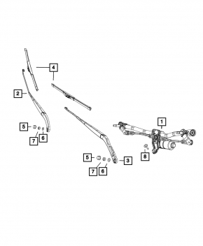 Wiper Trapezoid with Motor Jeep Renegade 15-23