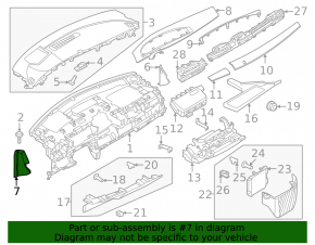 Nissan Ariya 23-25 black left side front panel trim