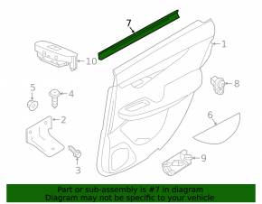 Door glass seal rear left inner Infiniti QX50 19-