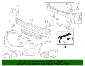 Front bumper mount left Cadillac XT5 18-25