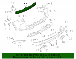 Rear Bumper Reinforcement Infiniti QX50 19-20
