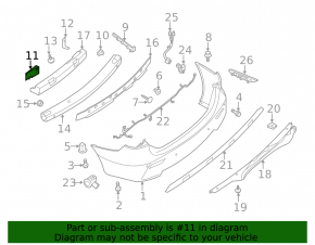 Rear bumper reinforcement fang right Infiniti JX35 QX60 13-