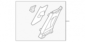 Black lower left center pillar trim for Hyundai Tucson 2022-2024