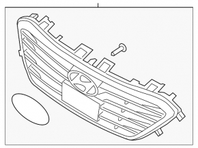 Radiator grill grill Hyundai Sonata 15-17 SE chrome under the radar