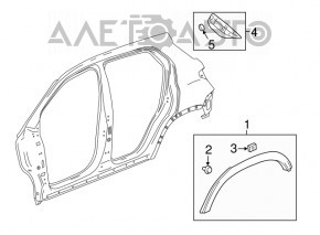 Rear Left Fender Arch Trim Buick Encore 13-19