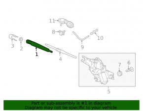 Rear wiper arm for Kia Sportage 17-22 with plug
