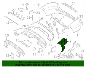 Left rear bumper bracket Mercedes W166 ML 12-15