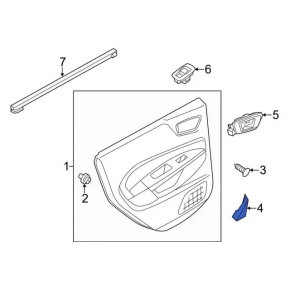 Door trim inner rear left Ford Fiesta 11-19