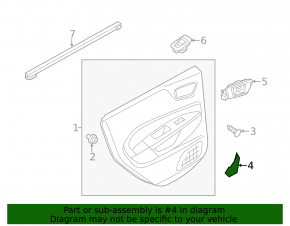 Door trim inner rear left Ford Fiesta 11-19
