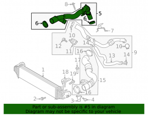 Intercooler pipe right first Ford Explorer 20-24 3.0T complete
