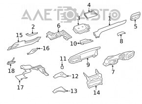 Front panel trim START-STOP Ford Explorer 20 - wood grain, scratches