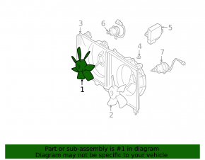 Right cooling fan impeller for Mitsubishi Galant 04-12