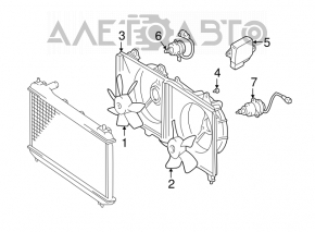 Right cooling fan impeller for Mitsubishi Galant 04-12