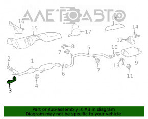 Front exhaust pipe bracket with catalytic converter ES250 ES300h ES350 19-26