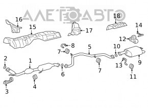 Front exhaust pipe bracket with catalytic converter ES250 ES300h ES350 19-26