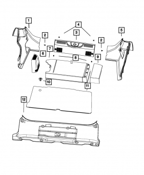 Arch trim right Fiat 500 12-16 black