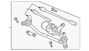 Windscreen wiper linkage with motor Nissan Versa 12-19 usa
