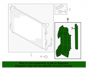 Radiator deflector left Kia Forte 4d 17-18 rest