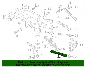 Rear left longitudinal control arm BMW X3 F25 11-17