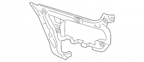 Rear bumper mount left outer VW CC 13-17 rest