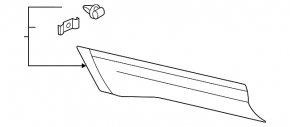 Door trim lower rear right VW Atlas 18- with chrome molding