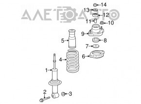 Rear left shock absorber Mitsubishi Outlander 16-18 AWD