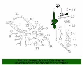 Shock absorber strut assembly rear right Toyota Avalon 05-12