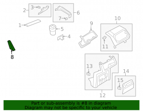 Right side lower center console monitor trim panel for Audi E-Tron 19-23, glossy black, scratches