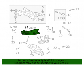 Rear left trailing arm Acura MDX 07-13