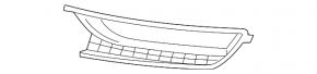 Front bumper grille right VW Passat b7 12-15 USA under fog lights, without molding