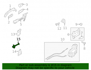 Subaru Outback 15-19 rear left door stop