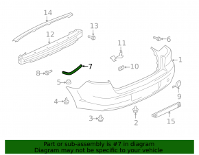 Left rear bumper mount for Mitsubishi Lancer 10-17