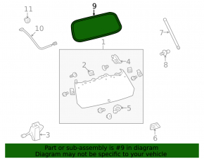 Rubber seal for the glass of the Lexus GX460 trunk door 10-23