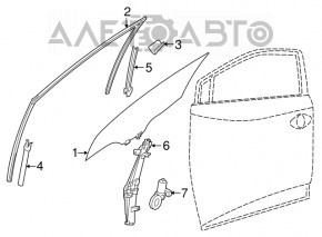 Glass door front right Nissan Murano z52 18-