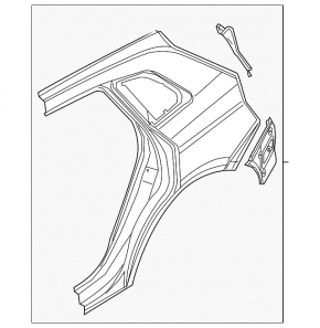 Quarter wing rear left Audi Q5 80A 18-24 on the body, blue, butt