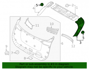 Right trunk door trim for Kia Sportage 23-26, black