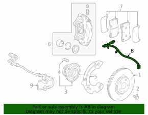 Front left brake hose Cadillac ATS 13- 4 pistons