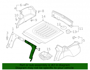 Left rear seat back trim for Hyundai Sonata 20-26 black