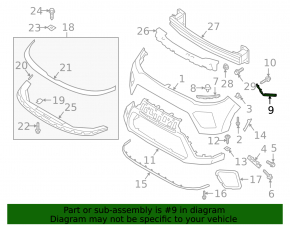 Front bumper mount, left side, Kia Soul 20-25