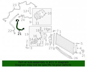 Air conditioning hose condenser-compressor Nissan Murano z50 03-07