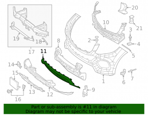 Lower front bumper trim Mercedes W166 GLE 16-19
