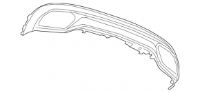 Rear bumper lip Mercedes C-class W205 300/350e 15-18 AMG pkg, for parking sensors