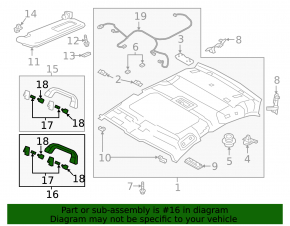 Mazda CX-90 24-26 black rear left ceiling handle