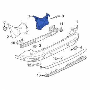 Left rear bumper mount for Ford Transit Connect MK2 13-23