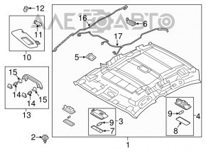 Ceiling handle front left Mazda 3 14-18 BM gray, scratch