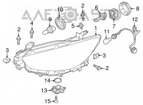 Headlight front left Mazda CX-5 13-15 complete xenon