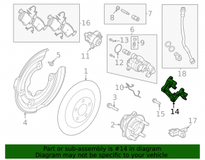 Red rear left caliper bracket for Ford Mustang Mach-E 21-25