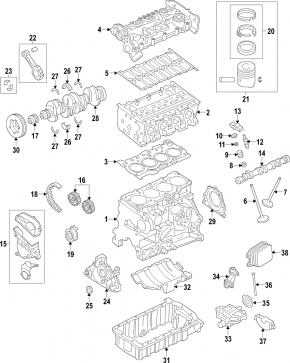 Piston VW Jetta 11-18 USA 1.4T